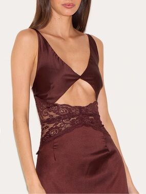 Satin Lace Maxi Dress